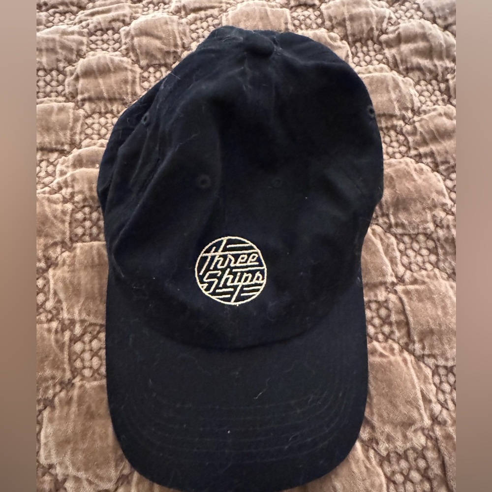 Three Ships Black Cap- Vintage Style Coffee Shop Hat 🖤